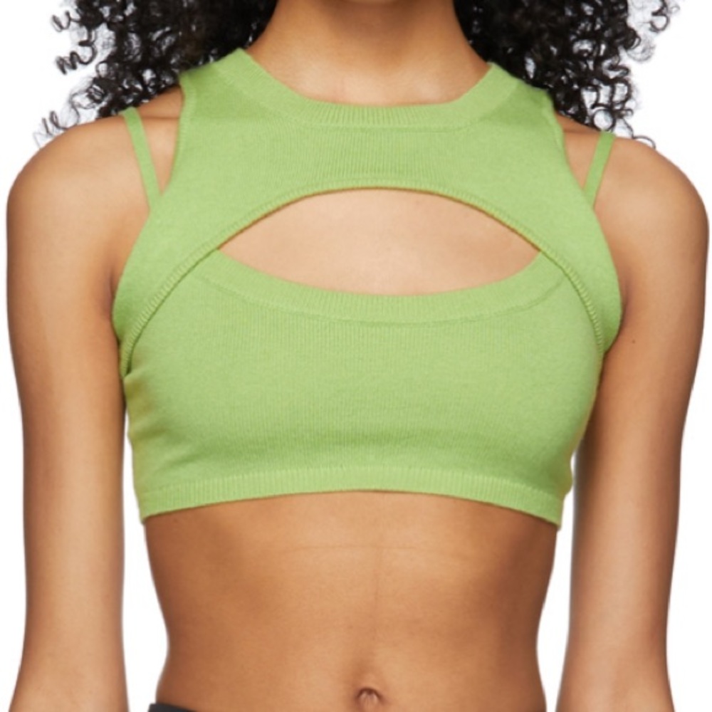 Danielle Guizio Knit Cut Out crop top